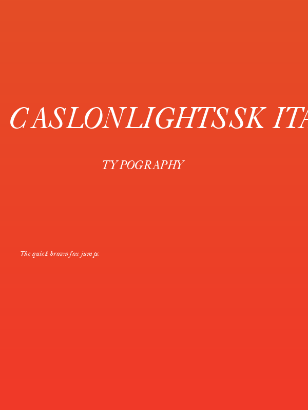 CaslonLightSSK Italic Poster
