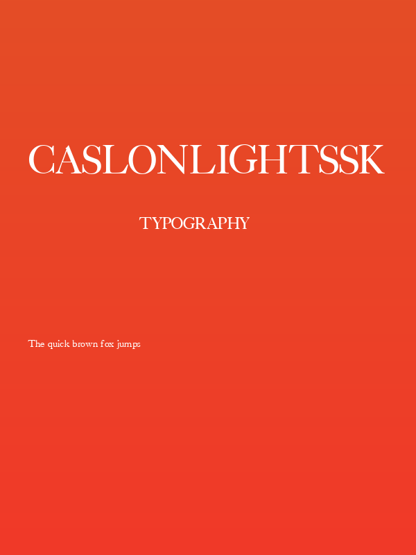 CaslonLightSSK Poster
