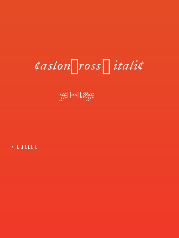 CaslonProSSK Italic Poster