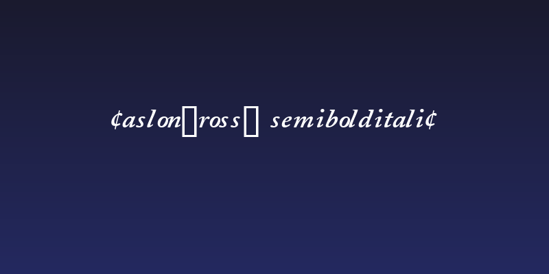 CaslonProSSK SemiBoldItalic Social Header