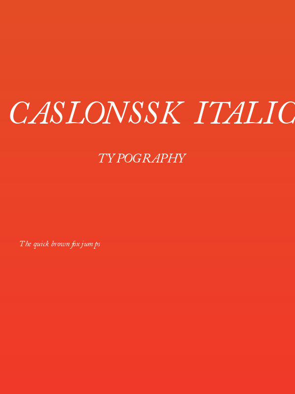 CaslonSSK Italic Poster