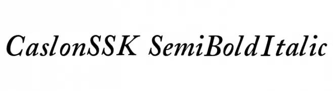 CaslonSSK SemiBoldItalic  नि: शुल्क फ़ॉन्ट्स डाउनलोड