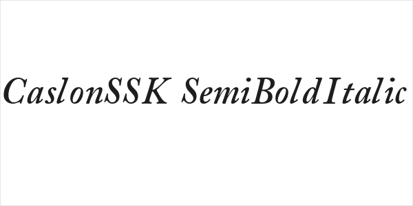 CaslonSSK SemiBoldItalic Logo