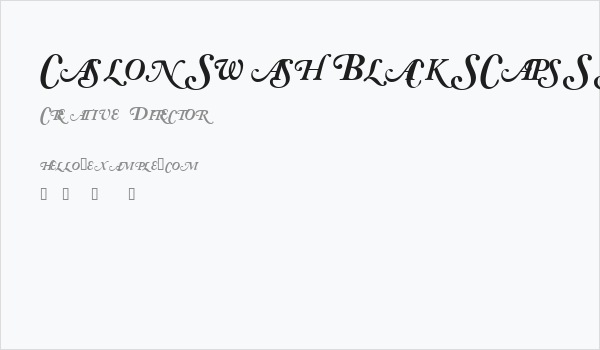 CaslonSwashBlackSCapsSSK Italic Business Card