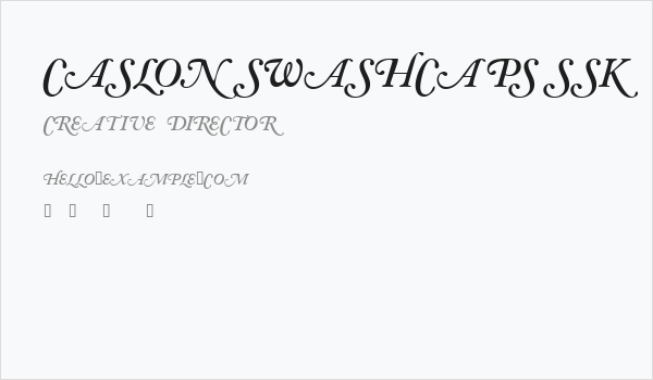 CaslonSwashCapsSSK BoldItalic Business Card