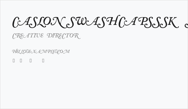 CaslonSwashCapsSSK SemiBoldItalic Business Card