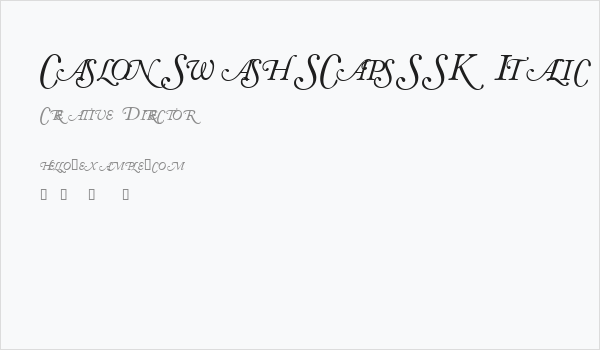 CaslonSwashSCapsSSK Italic Business Card