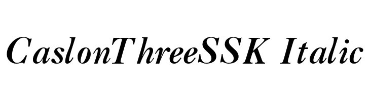 CaslonThreeSSK Italic Font