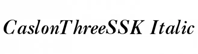 CaslonThreeSSK Italic  नि: शुल्क फ़ॉन्ट्स डाउनलोड