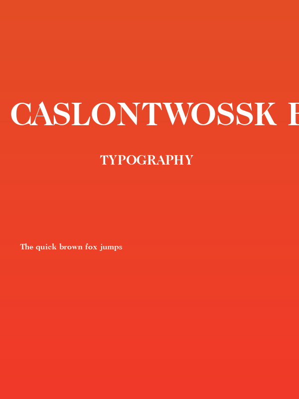 CaslonTwoSSK Bold Poster