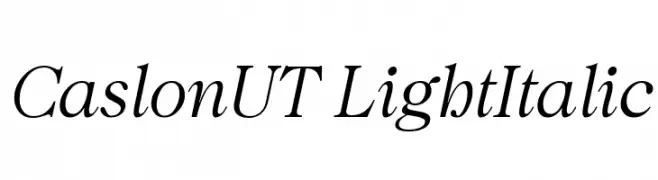 CaslonUT LightItalic  Frei Schriftart Herunterladen