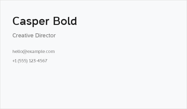 Casper Bold Business Card