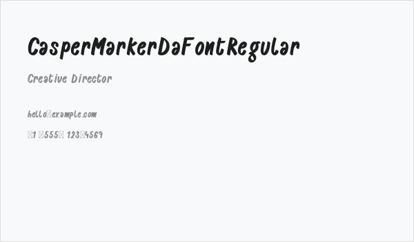 CasperMarkerDaFontRegular Business Card