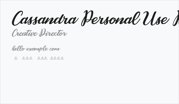 Cassandra Personal Use Regular Business Card