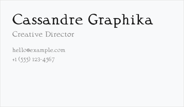 Cassandre Graphika Business Card