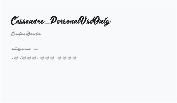 Cassandre_PersonalUseOnly Business Card