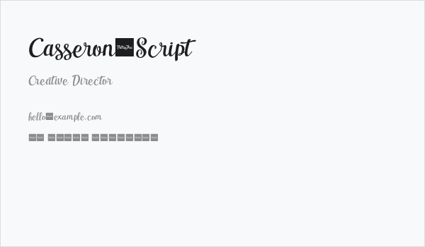 Casseron-Script Business Card