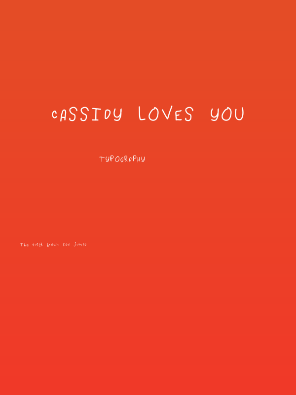 Cassidy Loves You Poster