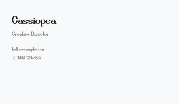 Cassiopea Business Card