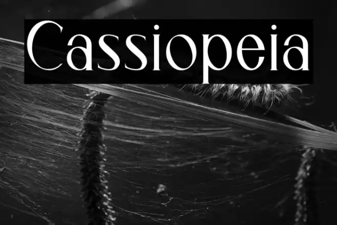 Cassiopeia Font examples