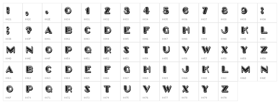 Cast Filled Regular Character Map