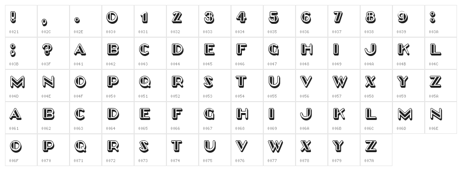 Cast Oblique Light Regular Character Map