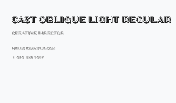 Cast Oblique Light Regular Business Card