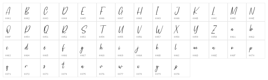 Castella Free Regular Character Map