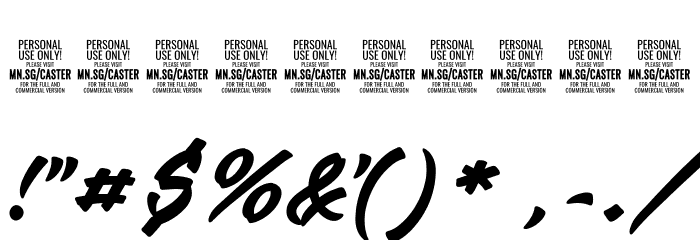 Caster PERSONAL USE ONLY Font OTHER CHARS