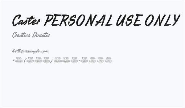 Caster PERSONAL USE ONLY Business Card