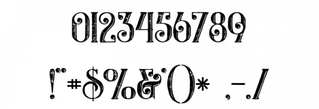 Castile Inline Grunge Font OTHER CHARS