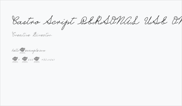 Castro Script PERSONAL USE ONLY Business Card