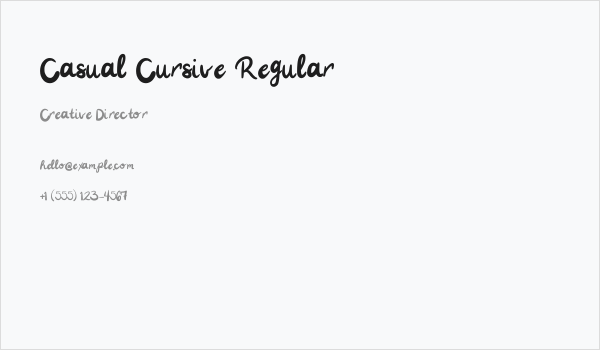 Casual Cursive Regular Business Card