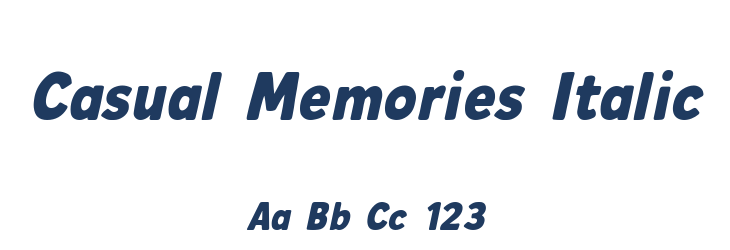 Casual Memories Italic Font Preview