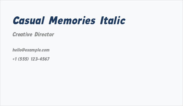 Casual Memories Italic Business Card
