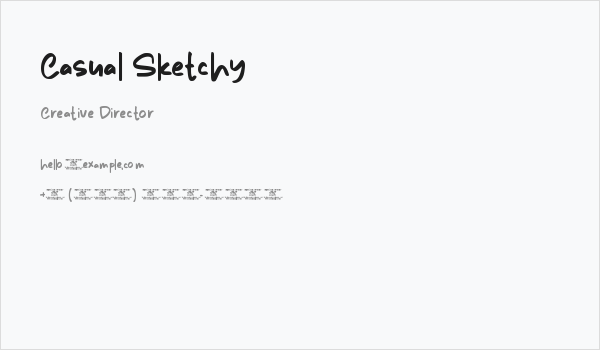 Casual Sketchy Business Card