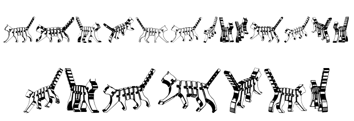 Cat 3D Regular Font LOWERCASE