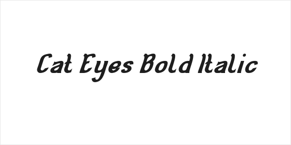 Cat Eyes Bold Italic Logo