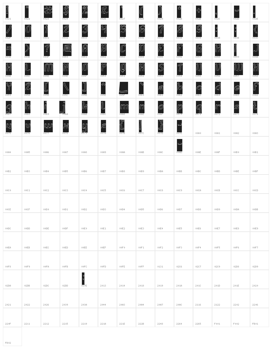 Cat Eyes-Hollow-Inverse Character Map