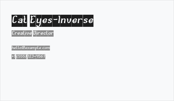 Cat Eyes-Inverse Business Card