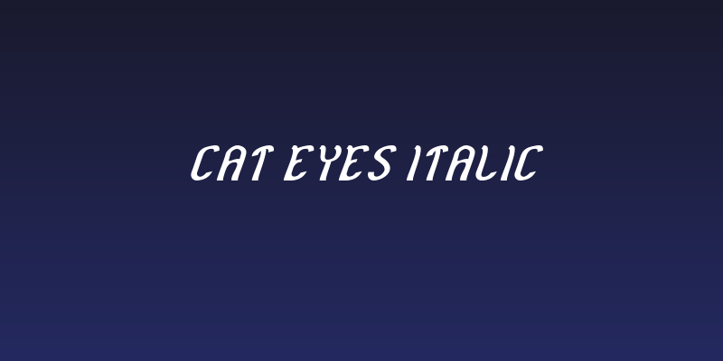 Cat Eyes Italic Social Header