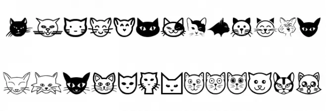Cat Faces Font Litere mari