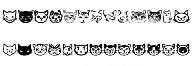 Cat Faces Caratteri MINUSCOLO
