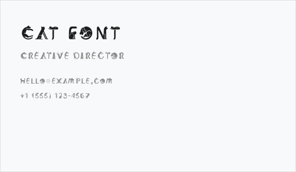 Cat Font Business Card