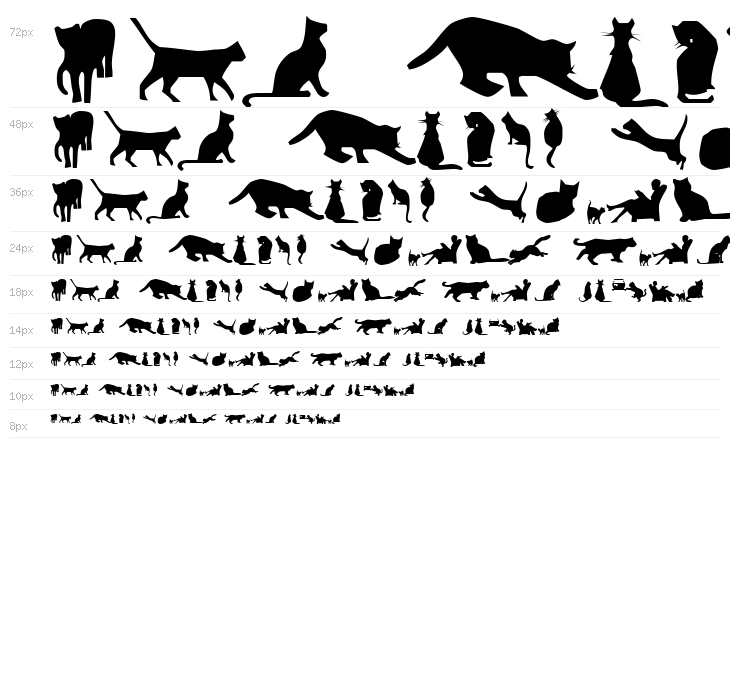 Cat Silhouettes Waterfall