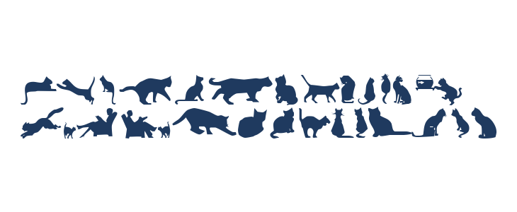 Cat Silhouettes Lowercase