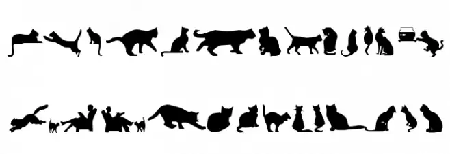Cat Silhouettes Schriftart Kleinbuchstaben