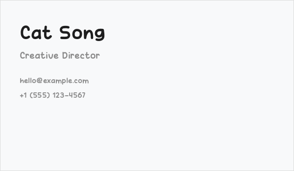 Cat Song Business Card
