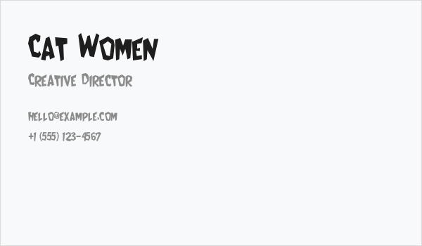 Cat Women Business Card