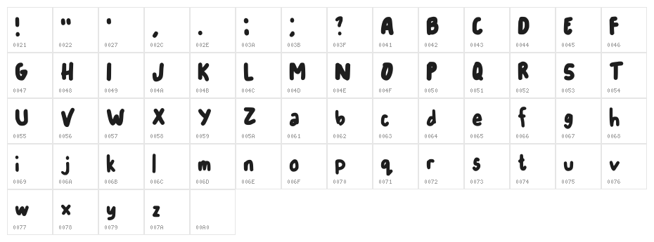 Cataleya Regular Character Map